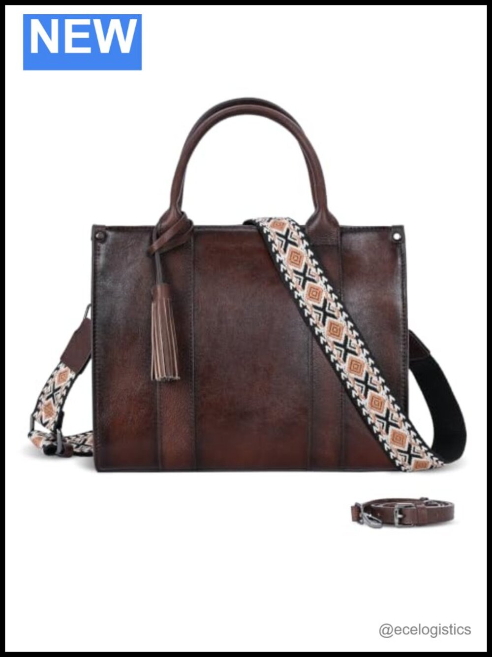 Genuine Leather Tote Bag Women Handbag Shoulder Work Satchel